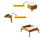 Mesa De Centro Com Pés Em Madeira Maciça Buriti Offwhite/natu