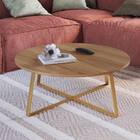 Mesa De Centro Com Pés Metálicos 80x80cm Freedom Móvel Na Cai