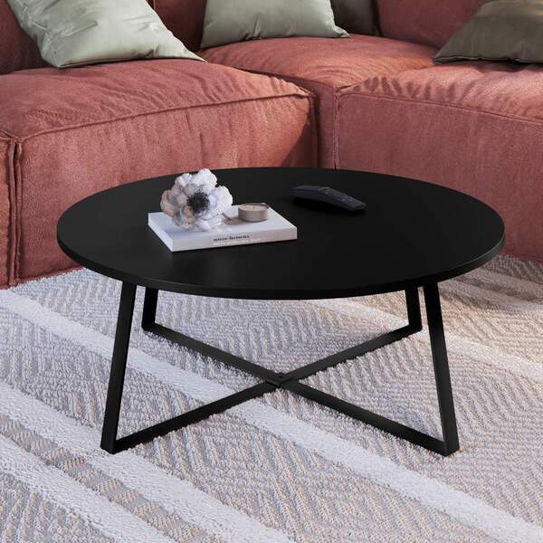 Mesa De Centro Com Pés Metálicos 80x80cm Freedom Móvel Na Cai