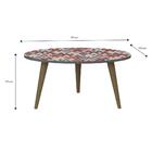 Mesa De Centro Com Pés Retrô 1007 - Espresso/estampa Vermelha