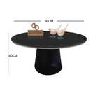 Mesa De Centro Com Vidro 80cm E Base Cone Laqueada - Preta -
