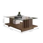 Mesa De Centro Com Vidro Parma Imperial Sépia