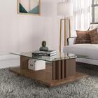 Mesa De Centro Com Vidro Parma Imperial Sépia