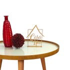 Mesa De Centro Com Vidro Tray Laminada 60/35 Off White