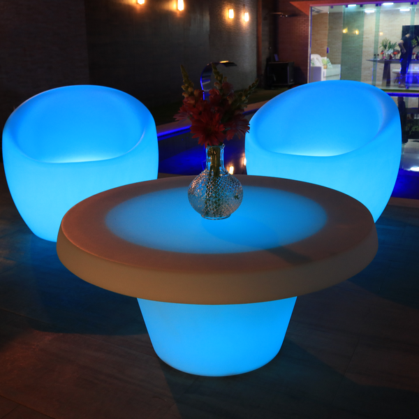 Mesa de Centro Cona Transparente Iluminada Tramontina