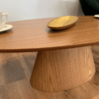 Mesa De Centro Cone Oval 110x60 Cm Base Laminada Em Madeira F
