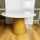 Mesa De Centro Cone Tampo 50 Cm Em Mdf Laqueado E Base Em Mad