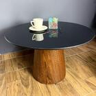 Mesa De Centro Cone Tampo 60 Cm Em Mdf Laqueado E Base Em Mad