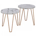 Mesa De Centro Conjunto 2 Peças Thassos/cobre 24809 - Artesano