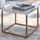 Mesa De Centro Cube Baixa Thassos/cobre - Artesano