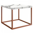 Mesa De Centro Cube Baixa Thassos/cobre - Artesano
