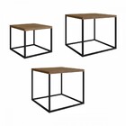 Mesa De Centro Cube Conjunto 3 Peças Vermont/preto – Artesano