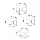 Mesa De Centro Cube Conjunto 4 Peças Preto - Artesano