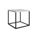 Mesa De Centro Cube Estilo Industrial Branco Fosco Base Metál