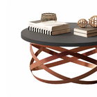 Mesa De Centro Decorativa 100% Mdf Com Pé De Ferro 8045 Onix/