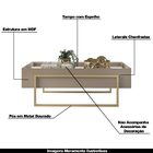 Mesa De Centro Decorativa Com Espelho No Tampo Jasper Amarula