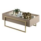 Mesa De Centro Decorativa Com Espelho No Tampo Jasper Amarula