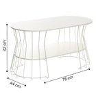 Mesa De Centro Decorativa Com Prateleira Branco Fosco/branco