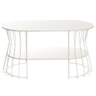 Mesa De Centro Decorativa Com Prateleira Branco Fosco/branco