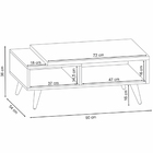 Mesa De Centro Decorativa Lara Pés Palito Chevron/off White -