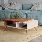 Mesa De Centro Decorativa Lara Pés Palito Chevron/off White -