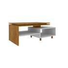 Mesa De Centro Decorativa Lima Tampo Duplo Design Moderno Nat