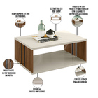 Mesa De Centro Decorativa Para Sala De Estar 90 Cm Amber L05