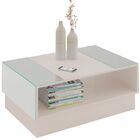 Mesa De Centro Decorativa Para Sala De Estar Com Espelho Detr