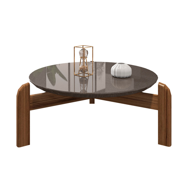 Mesa De Centro Decorativa Para Sala De Estar Lizz C03 Cinza P