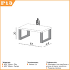 Mesa De Centro Decorativa Provence 30x67 Cm Industrial D03 Fr