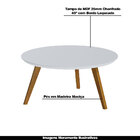 Mesa De Centro Decorativa Redonda Polly Branco Acetinado G29