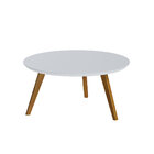 Mesa De Centro Decorativa Redonda Polly Branco Acetinado G29