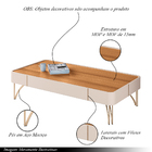 Mesa De Centro Decorativa Rennes Mdp/mdf Pés De Aço Off White