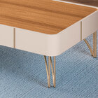 Mesa De Centro Decorativa Rennes Mdp/mdf Pés De Aço Off White