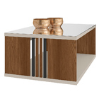 Mesa De Centro Decorativa Sala De Estar 90cm Com Espelho Ambe