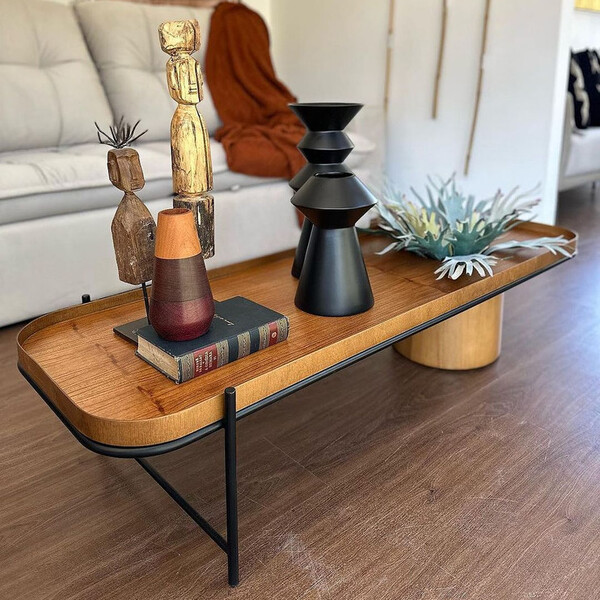 Mesa De Centro Decorativas Rústica Cachepô Montanhês Móveis