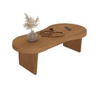 Mesa De Centro Design Orgânico Tampo Em Tamburato 50mm Magnum