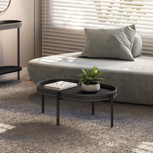 Mesa De Centro Detalhe Em Corino Mônaco Linea Brasil Preto