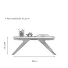 Mesa De Centro Doris Com Tampo De Madeira Chanfrada Dj Móveis
