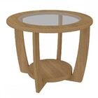 Mesa De Centro Dubai 100% Mdf Com Vidro Carvalho - Pnr Móveis