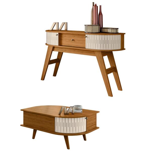 Mesa De Centro E Aparador Toronto Naturale Off White