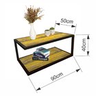 Mesa De Centro Em Ferro E Mdf Amarelo Pátina - 90x50cm
