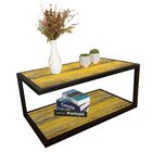 Mesa De Centro Em Ferro E Mdf Amarelo Pátina - 90x50cm