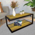 Mesa De Centro Em Ferro E Mdf Amarelo Pátina - 90x50cm