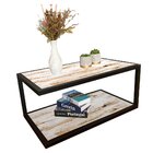 Mesa De Centro Em Ferro E Mdf Estampa Pátina - 90x50cm