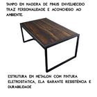 Mesa De Centro Em Madeira Para Sala Decorativa Retangular