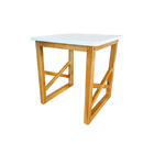 Mesa De Centro Em Madeira Quadrada Lateral Apoio Sofá - Branco