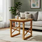 Mesa De Centro Em Madeira Quadrada Lateral Apoio Sofá - Mel