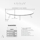 Mesa De Centro Em Mdf Oval Orgânico Laminada 100x45cm Londres