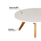 Mesa De Centro Espanha Com Pés Palito - Branco